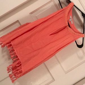 Miss Me Strapless Hi-Low Top w/ Fringe Size M